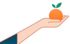 יד מחזיקה תפוז